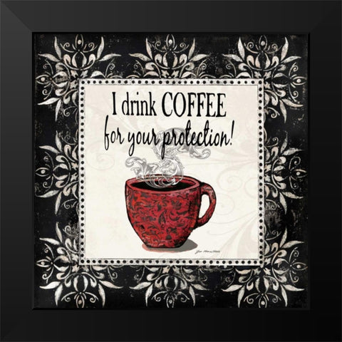 Coffee Black Modern Wood Framed Art Print by Moulton, Jo