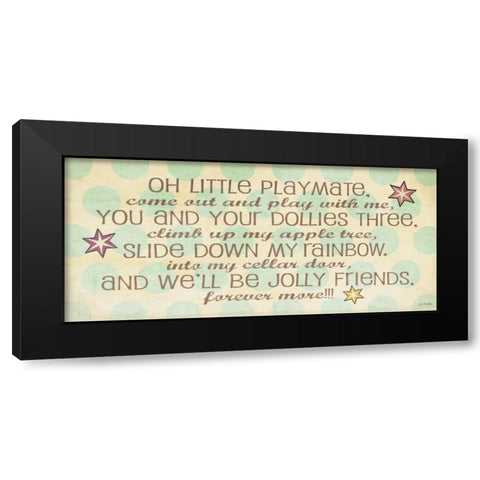 Little Playmate Black Modern Wood Framed Art Print with Double Matting by Moulton, Jo