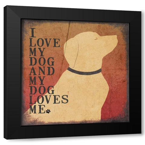 Dog Love Black Modern Wood Framed Art Print by Moulton, Jo