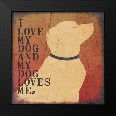 Dog Love Black Modern Wood Framed Art Print by Moulton, Jo
