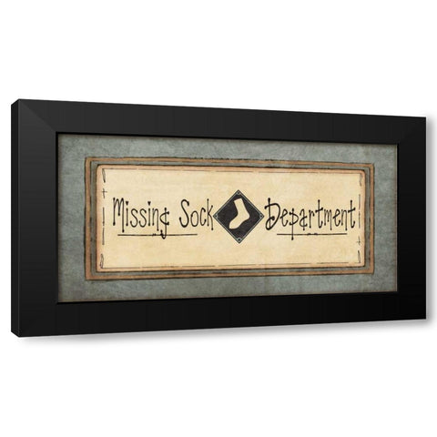 Missing Sock Dept. Black Modern Wood Framed Art Print by Moulton, Jo