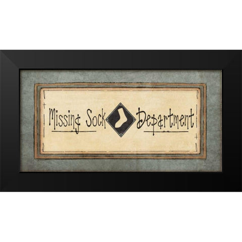 Missing Sock Dept. Black Modern Wood Framed Art Print by Moulton, Jo