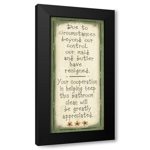 Bathroom Clean Black Modern Wood Framed Art Print by Moulton, Jo