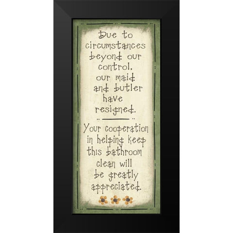 Bathroom Clean Black Modern Wood Framed Art Print by Moulton, Jo