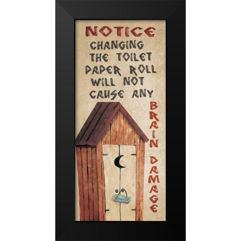 Brain Damage Black Modern Wood Framed Art Print by Moulton, Jo