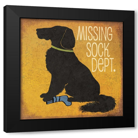 Missing Sock Department Black Modern Wood Framed Art Print with Double Matting by Moulton, Jo