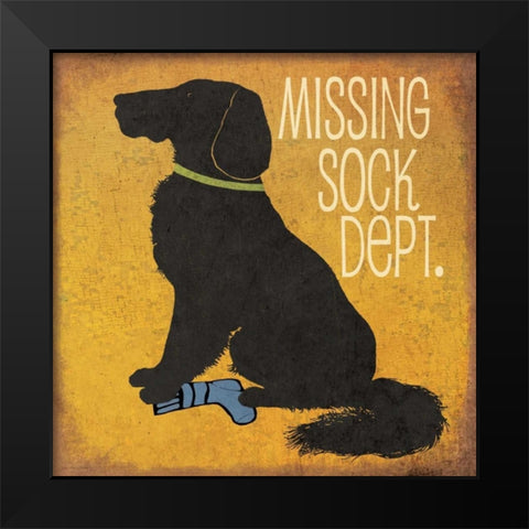 Missing Sock Department Black Modern Wood Framed Art Print by Moulton, Jo