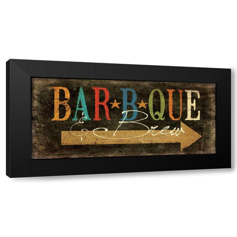 BBQ and Brew Black Modern Wood Framed Art Print with Double Matting by Moulton, Jo