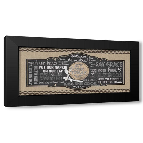 At Our Table Black Modern Wood Framed Art Print with Double Matting by Moulton, Jo