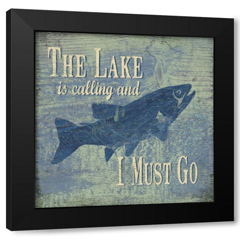 The Lake Black Modern Wood Framed Art Print with Double Matting by Moulton, Jo