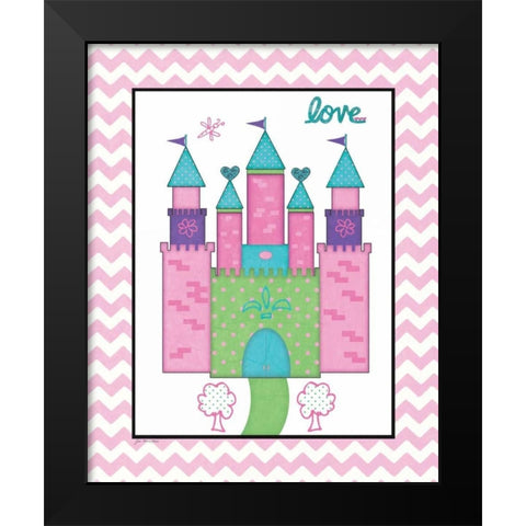 Princess Castle Black Modern Wood Framed Art Print by Moulton, Jo