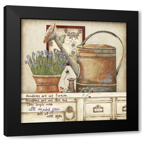 Goodbyes Black Modern Wood Framed Art Print by Moulton, Jo