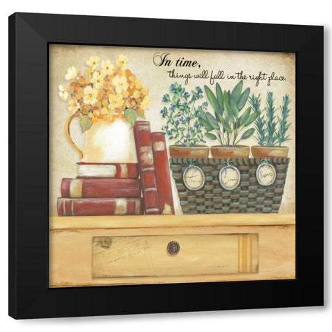 In Time Black Modern Wood Framed Art Print by Moulton, Jo