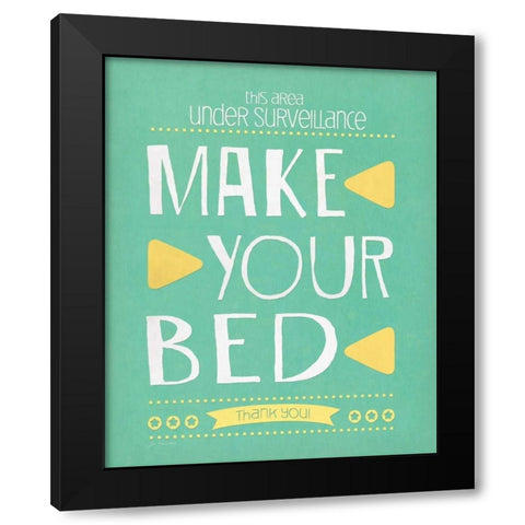 Make Your Bed Black Modern Wood Framed Art Print by Moulton, Jo