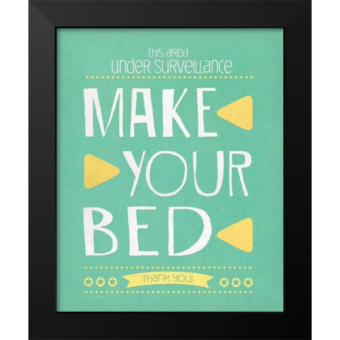 Make Your Bed Black Modern Wood Framed Art Print by Moulton, Jo