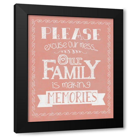 Memories - Coral Black Modern Wood Framed Art Print with Double Matting by Moulton, Jo