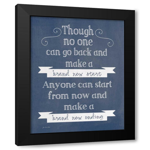 New Start - Navy Black Modern Wood Framed Art Print with Double Matting by Moulton, Jo