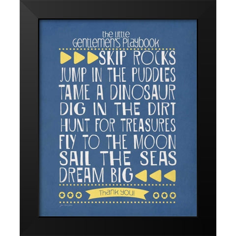 Gentlemans Playbook Black Modern Wood Framed Art Print by Moulton, Jo