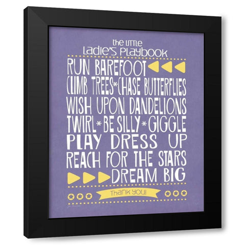 Ladies Playbook Black Modern Wood Framed Art Print with Double Matting by Moulton, Jo