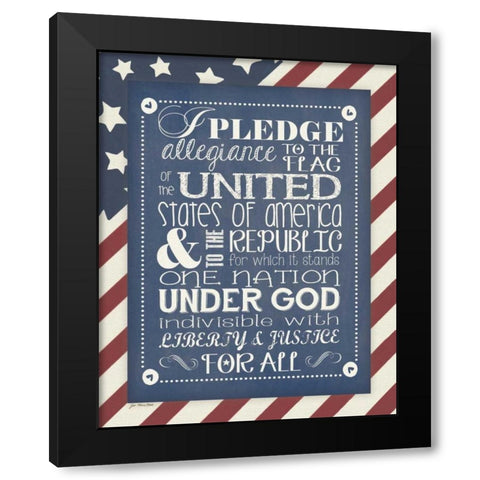 Pledge of Allegiance Black Modern Wood Framed Art Print with Double Matting by Moulton, Jo