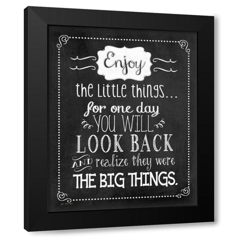 Enjoy Black Modern Wood Framed Art Print by Moulton, Jo