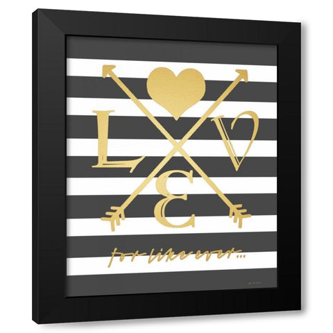 Faux Gold For Like Ever Black Modern Wood Framed Art Print with Double Matting by Moulton, Jo