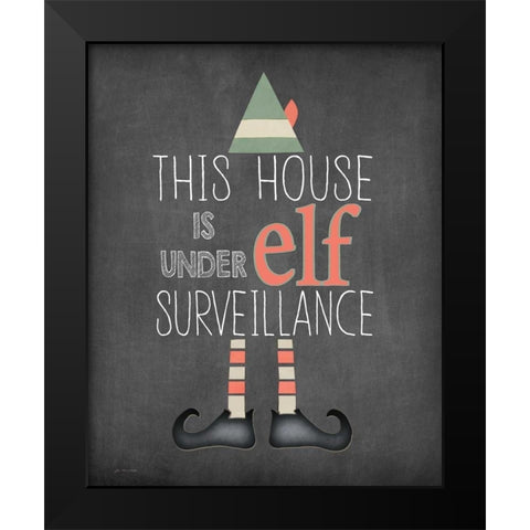 Elf Surveillance Black Modern Wood Framed Art Print by Moulton, Jo