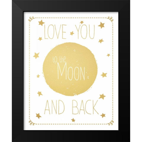 Moon and Back Black Modern Wood Framed Art Print by Moulton, Jo