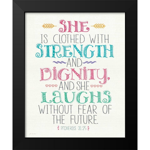 She Is Black Modern Wood Framed Art Print by Moulton, Jo