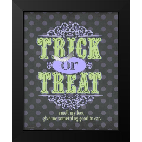 Trick or Treat Black Modern Wood Framed Art Print by Moulton, Jo