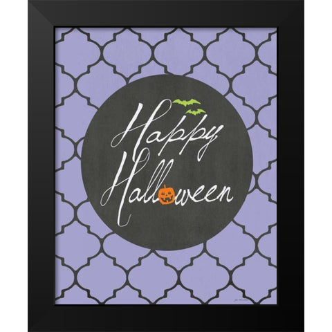 Happy Halloween Black Modern Wood Framed Art Print by Moulton, Jo
