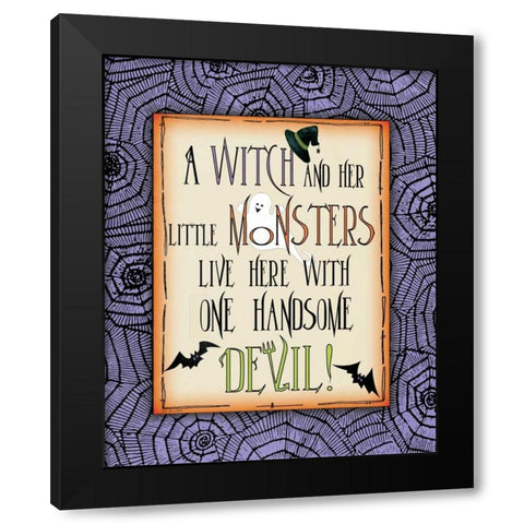 Handsome Devil Black Modern Wood Framed Art Print by Moulton, Jo