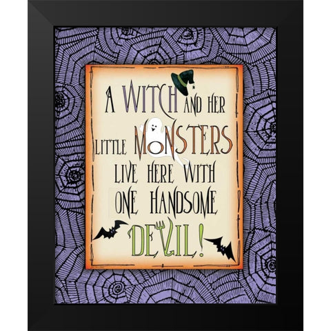 Handsome Devil Black Modern Wood Framed Art Print by Moulton, Jo