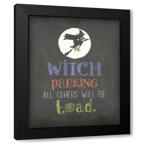 Witch Parking Black Modern Wood Framed Art Print with Double Matting by Moulton, Jo