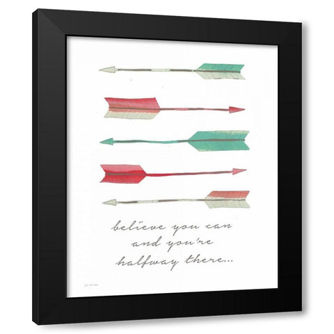 Believe You Can Black Modern Wood Framed Art Print with Double Matting by Moulton, Jo