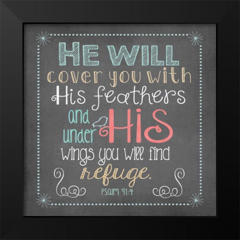 Refuge Chalk Black Modern Wood Framed Art Print by Moulton, Jo