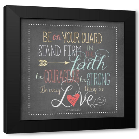 Do Everything in Love Black Modern Wood Framed Art Print with Double Matting by Moulton, Jo