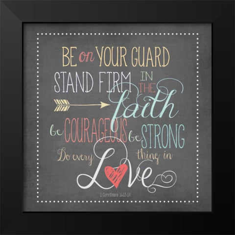 Do Everything in Love Black Modern Wood Framed Art Print by Moulton, Jo