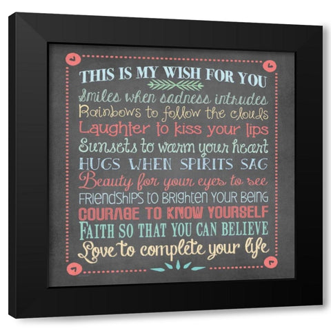 Faith Wishes Black Modern Wood Framed Art Print with Double Matting by Moulton, Jo