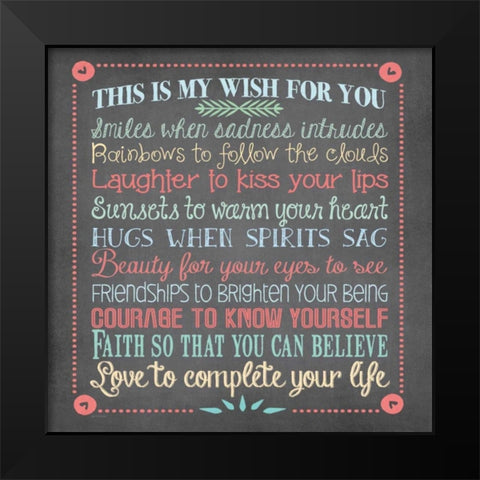 Faith Wishes Black Modern Wood Framed Art Print by Moulton, Jo