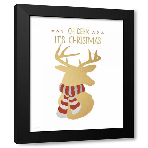 Oh Deer Black Modern Wood Framed Art Print by Moulton, Jo