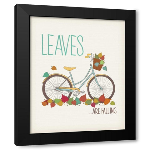 Leaves are Falling Black Modern Wood Framed Art Print by Moulton, Jo