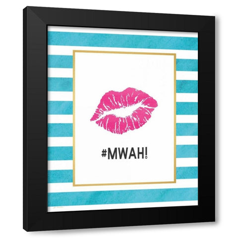 Mwah  Black Modern Wood Framed Art Print by Moulton, Jo