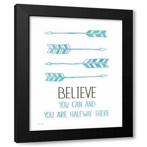 Believe You Can Black Modern Wood Framed Art Print with Double Matting by Moulton, Jo