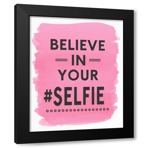Selfie Black Modern Wood Framed Art Print with Double Matting by Moulton, Jo
