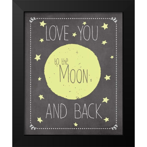 To the Moon - Yellow Black Modern Wood Framed Art Print by Moulton, Jo