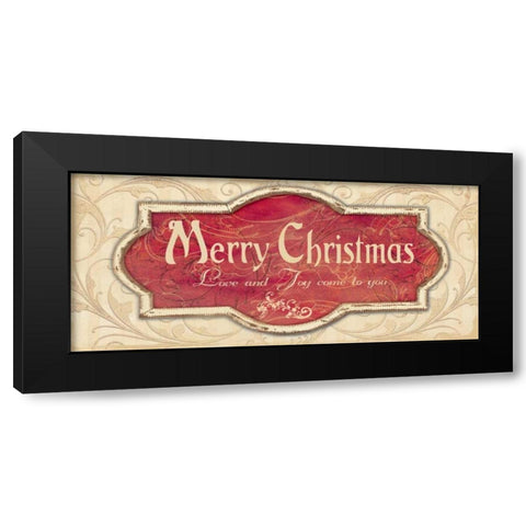 Merry Christmas Black Modern Wood Framed Art Print by Moulton, Jo