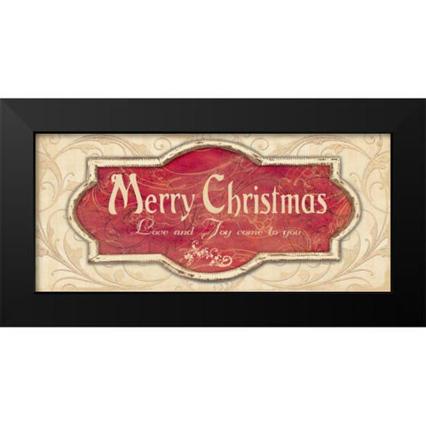 Merry Christmas Black Modern Wood Framed Art Print by Moulton, Jo