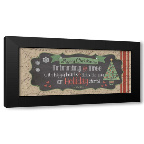 Merry Christmas Black Modern Wood Framed Art Print with Double Matting by Moulton, Jo