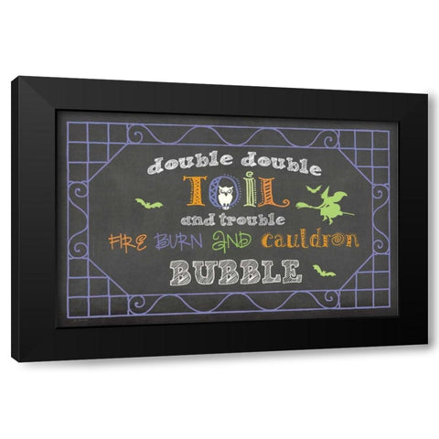 Toil and Trouble Black Modern Wood Framed Art Print by Moulton, Jo